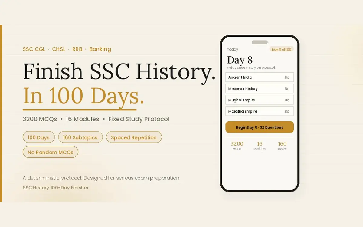 Landscape presentation of the SSC History 100-Day Finisher home screen